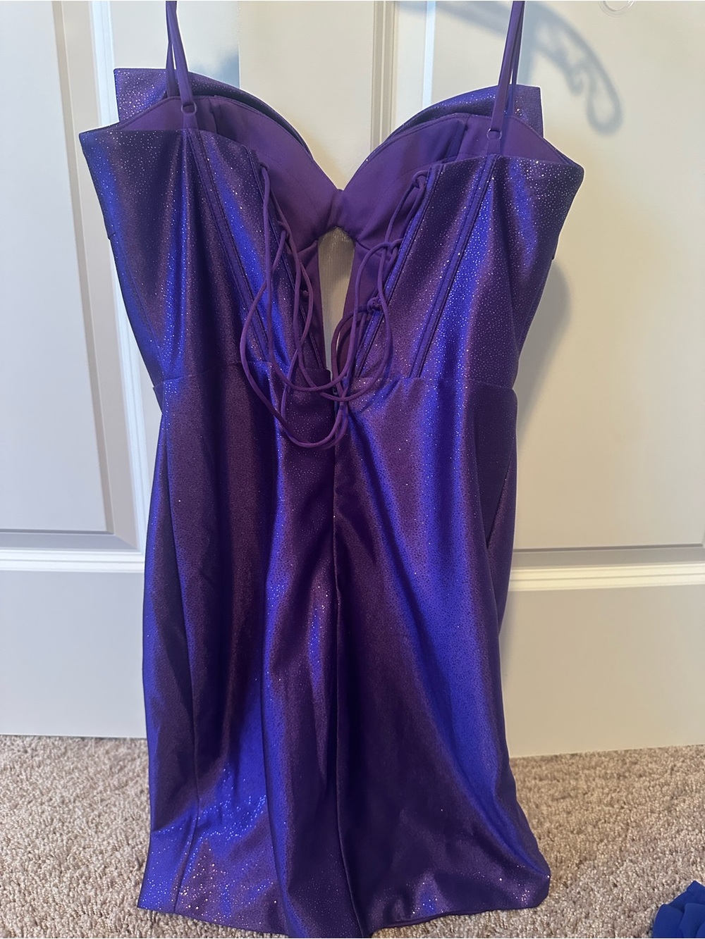 Purple homecoming dress size 0 Abby Paris MB prom - Picture 2 of 3